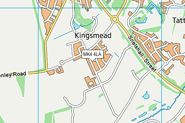 MK4 4LA map - OS VectorMap District (Ordnance Survey)