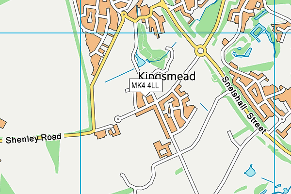 MK4 4LL map - OS VectorMap District (Ordnance Survey)