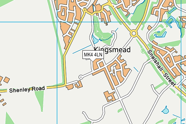 MK4 4LN map - OS VectorMap District (Ordnance Survey)