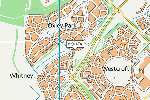 Oxley Park Academy map (MK4 4TA) - OS VectorMap District (Ordnance Survey)