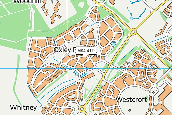 MK4 4TD map - OS VectorMap District (Ordnance Survey)