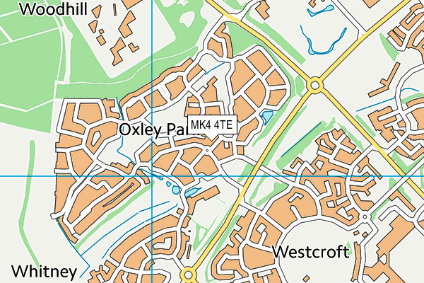 MK4 4TE map - OS VectorMap District (Ordnance Survey)