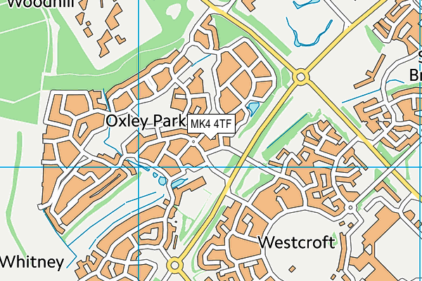 MK4 4TF map - OS VectorMap District (Ordnance Survey)