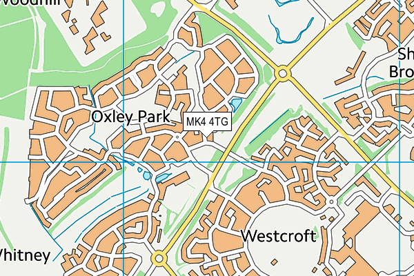 MK4 4TG map - OS VectorMap District (Ordnance Survey)