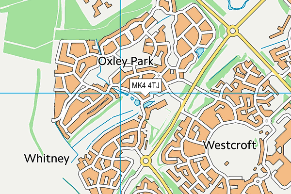 MK4 4TJ map - OS VectorMap District (Ordnance Survey)