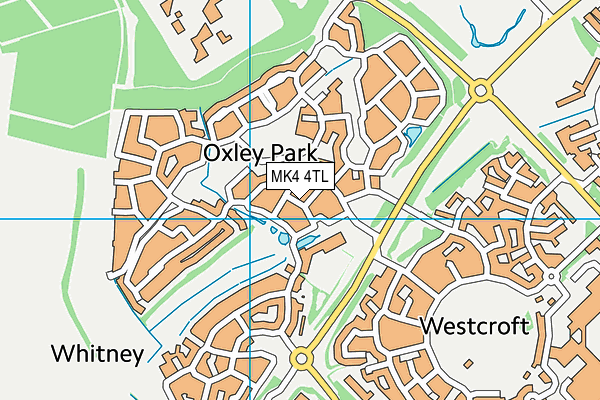 MK4 4TL map - OS VectorMap District (Ordnance Survey)