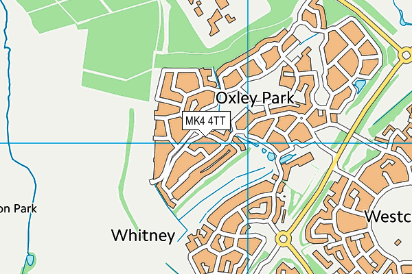 MK4 4TT map - OS VectorMap District (Ordnance Survey)