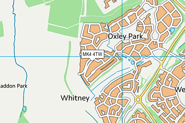 MK4 4TW map - OS VectorMap District (Ordnance Survey)