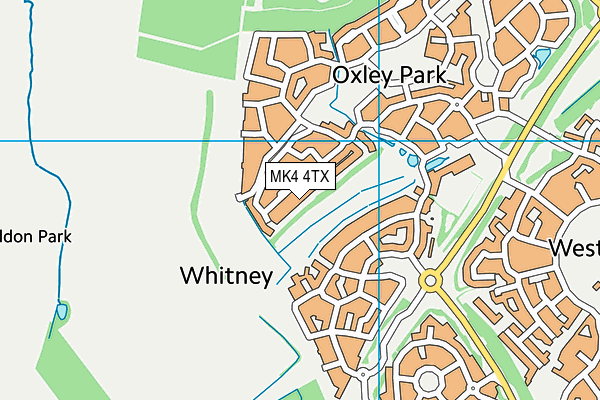 MK4 4TX map - OS VectorMap District (Ordnance Survey)
