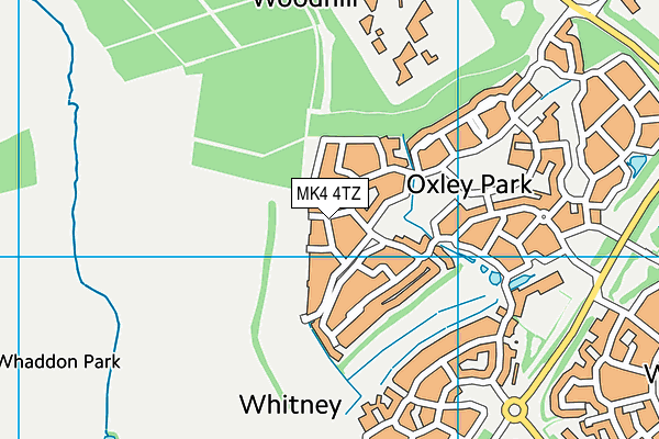 MK4 4TZ map - OS VectorMap District (Ordnance Survey)