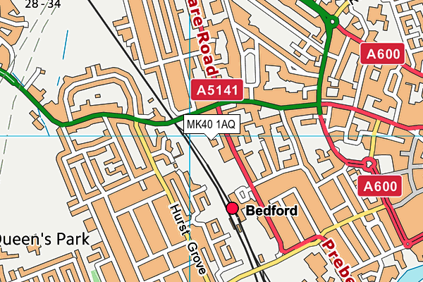 MK40 1AQ map - OS VectorMap District (Ordnance Survey)