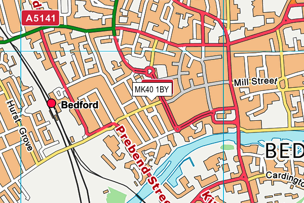 MK40 1BY map - OS VectorMap District (Ordnance Survey)