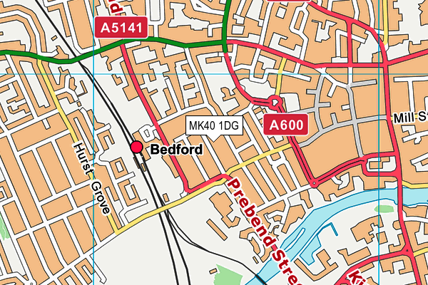 MK40 1DG map - OS VectorMap District (Ordnance Survey)