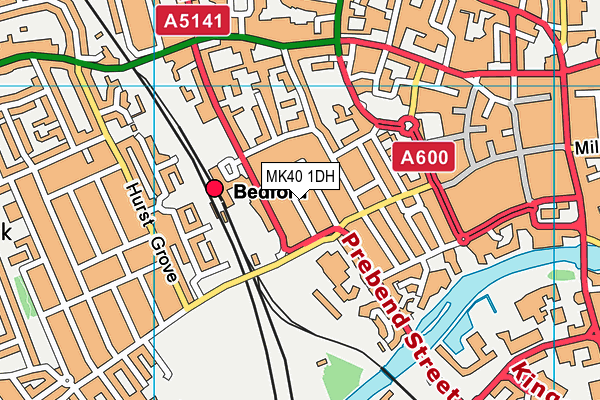 MK40 1DH map - OS VectorMap District (Ordnance Survey)