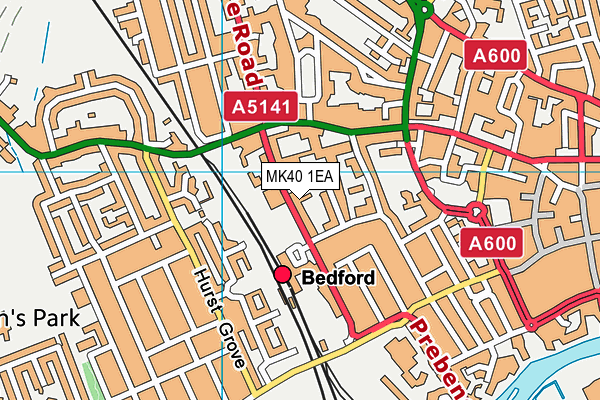 MK40 1EA map - OS VectorMap District (Ordnance Survey)