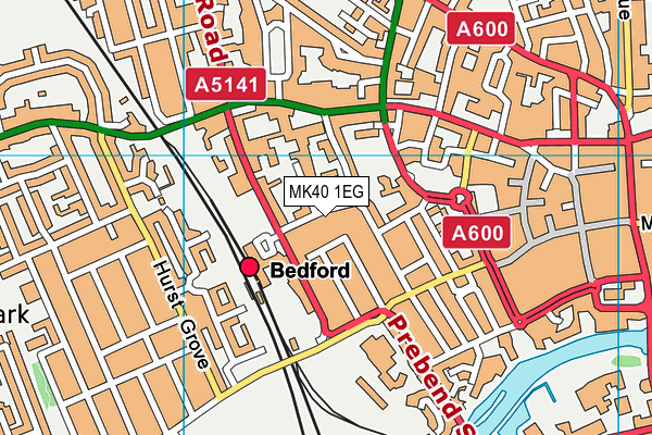 MK40 1EG map - OS VectorMap District (Ordnance Survey)