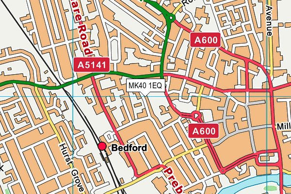 MK40 1EQ map - OS VectorMap District (Ordnance Survey)