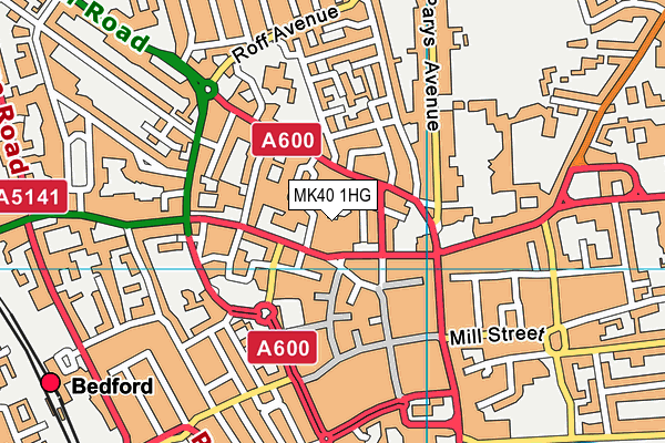 Hmp Bedford map (MK40 1HG) - OS VectorMap District (Ordnance Survey)