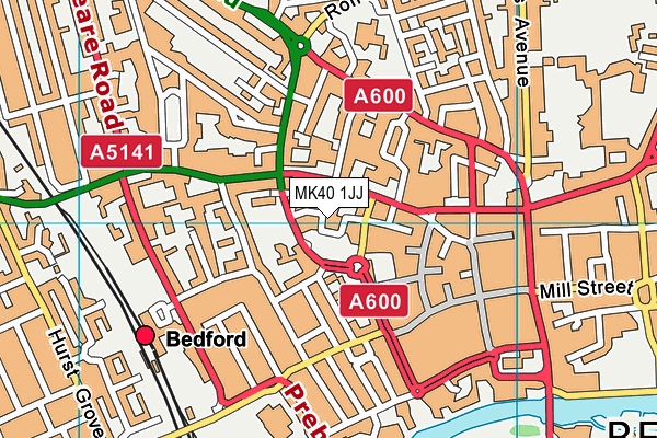 MK40 1JJ map - OS VectorMap District (Ordnance Survey)