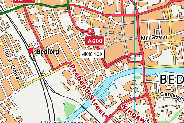 MK40 1QX map - OS VectorMap District (Ordnance Survey)