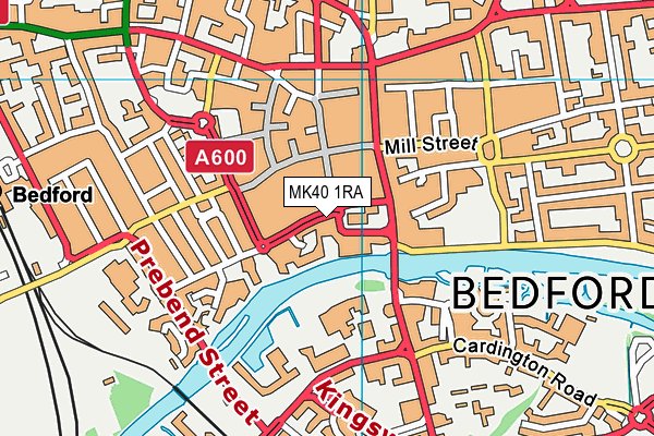 MK40 1RA map - OS VectorMap District (Ordnance Survey)