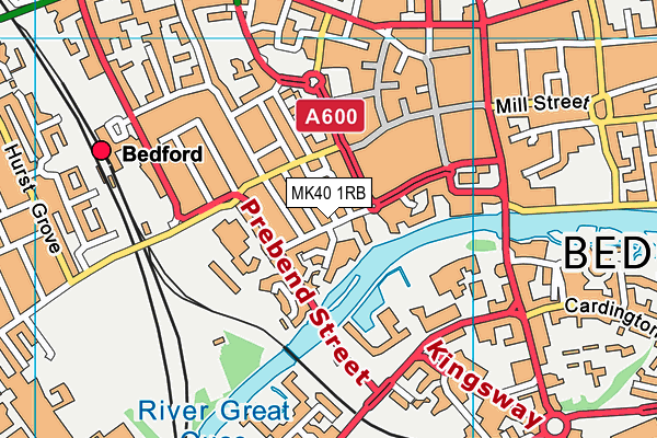 MK40 1RB map - OS VectorMap District (Ordnance Survey)