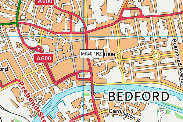 MK40 1RZ map - OS VectorMap District (Ordnance Survey)