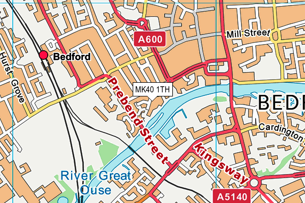 MK40 1TH map - OS VectorMap District (Ordnance Survey)