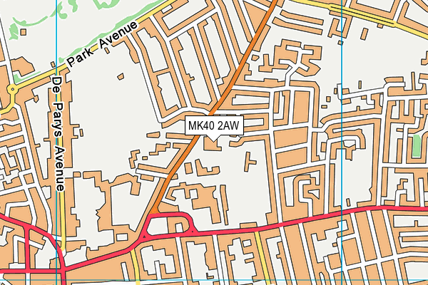 MK40 2AW map - OS VectorMap District (Ordnance Survey)