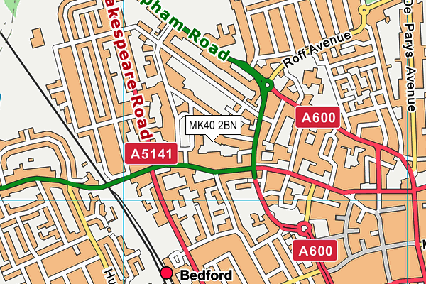 MK40 2BN map - OS VectorMap District (Ordnance Survey)