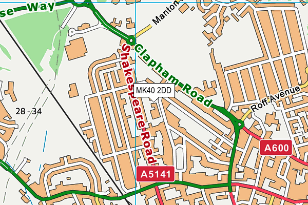 MK40 2DD map - OS VectorMap District (Ordnance Survey)