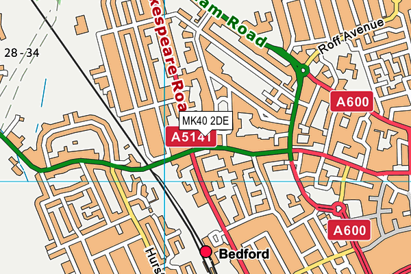 MK40 2DE map - OS VectorMap District (Ordnance Survey)