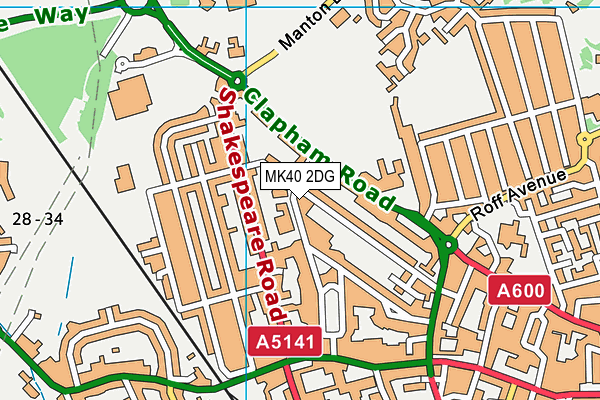 MK40 2DG map - OS VectorMap District (Ordnance Survey)