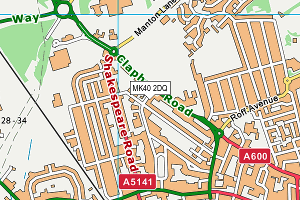 MK40 2DQ map - OS VectorMap District (Ordnance Survey)