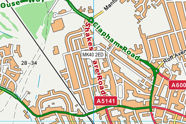 MK40 2ED map - OS VectorMap District (Ordnance Survey)