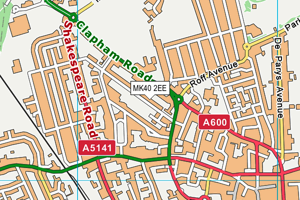 MK40 2EE map - OS VectorMap District (Ordnance Survey)