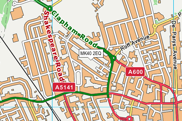 MK40 2EQ map - OS VectorMap District (Ordnance Survey)