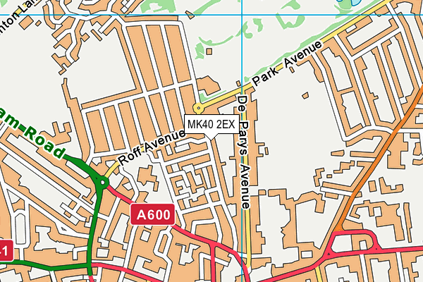 MK40 2EX map - OS VectorMap District (Ordnance Survey)