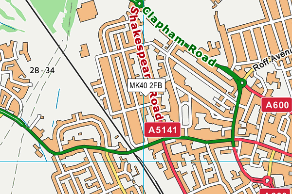 MK40 2FB map - OS VectorMap District (Ordnance Survey)