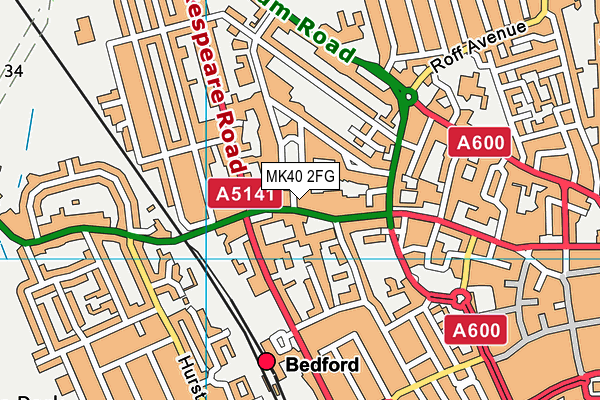 MK40 2FG map - OS VectorMap District (Ordnance Survey)