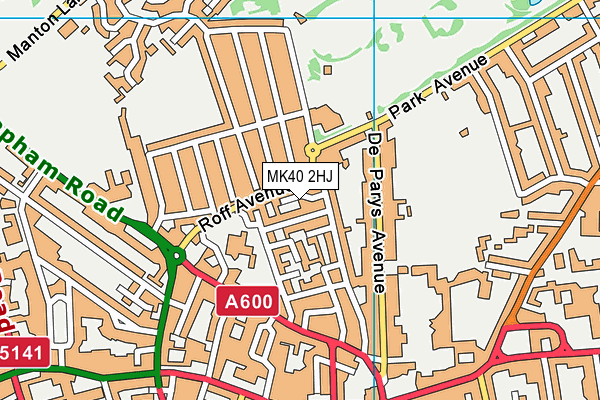 MK40 2HJ map - OS VectorMap District (Ordnance Survey)