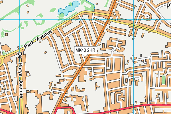 MK40 2HR map - OS VectorMap District (Ordnance Survey)