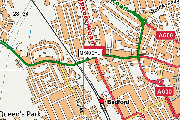 MK40 2HU map - OS VectorMap District (Ordnance Survey)