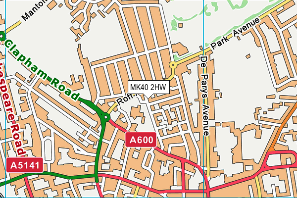MK40 2HW map - OS VectorMap District (Ordnance Survey)