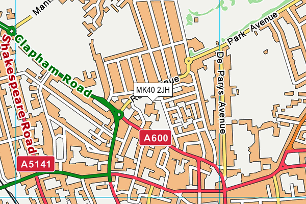 MK40 2JH map - OS VectorMap District (Ordnance Survey)