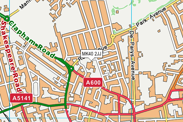 MK40 2JJ map - OS VectorMap District (Ordnance Survey)