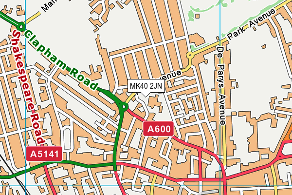 MK40 2JN map - OS VectorMap District (Ordnance Survey)