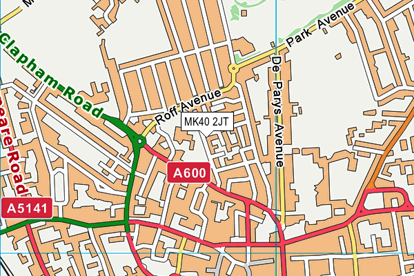 MK40 2JT map - OS VectorMap District (Ordnance Survey)