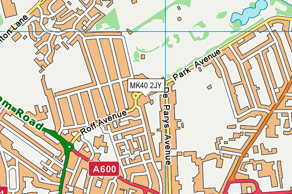 MK40 2JY map - OS VectorMap District (Ordnance Survey)