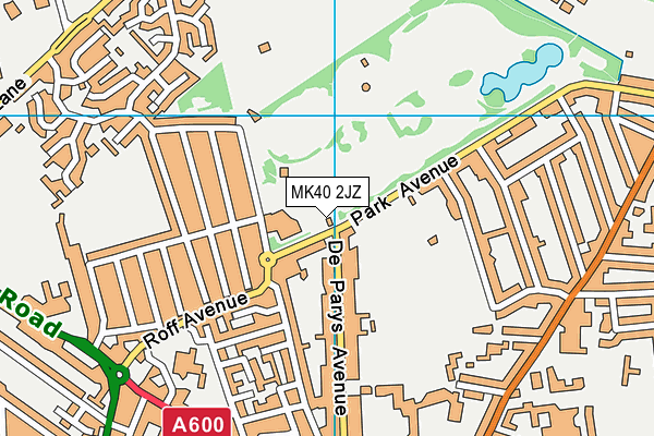 MK40 2JZ map - OS VectorMap District (Ordnance Survey)